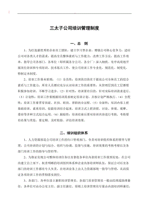 某某公司员工培训管理制度课件.doc