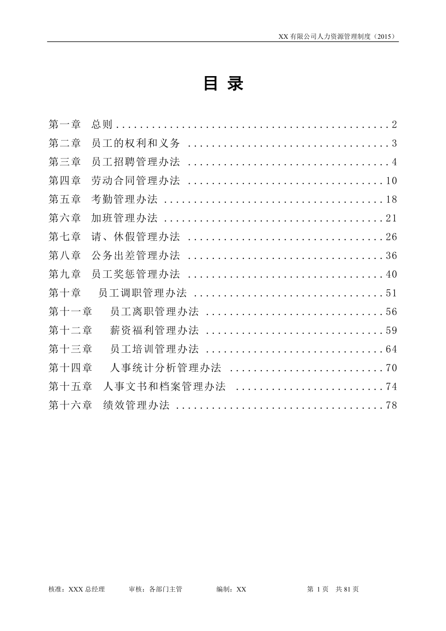 某某公司人力资源管理制度范本.doc_第2页