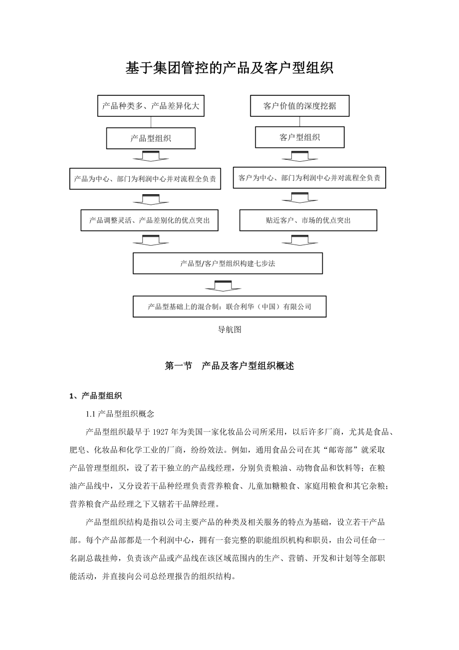 基于集团管控的产品及客户型组织.docx_第1页