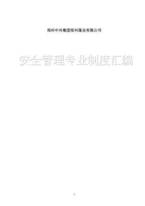 某公司安全管理专业制度汇编.docx