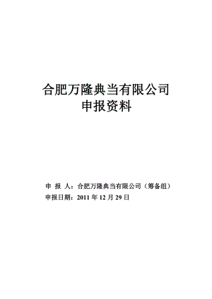 某典当有限公司申报资料介绍.docx