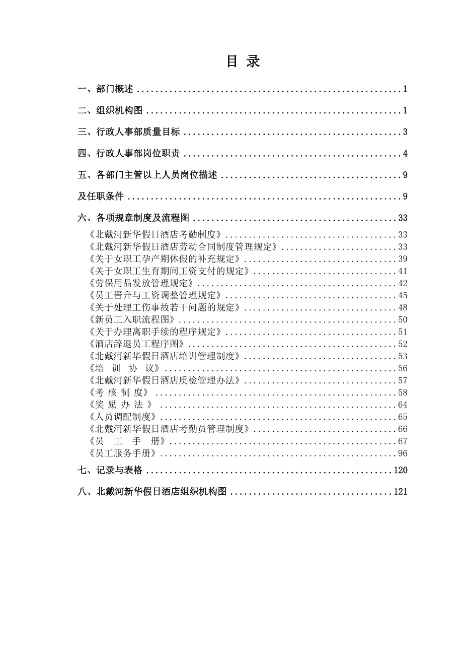 某假日酒店行政人事部规章制度.docx_第1页