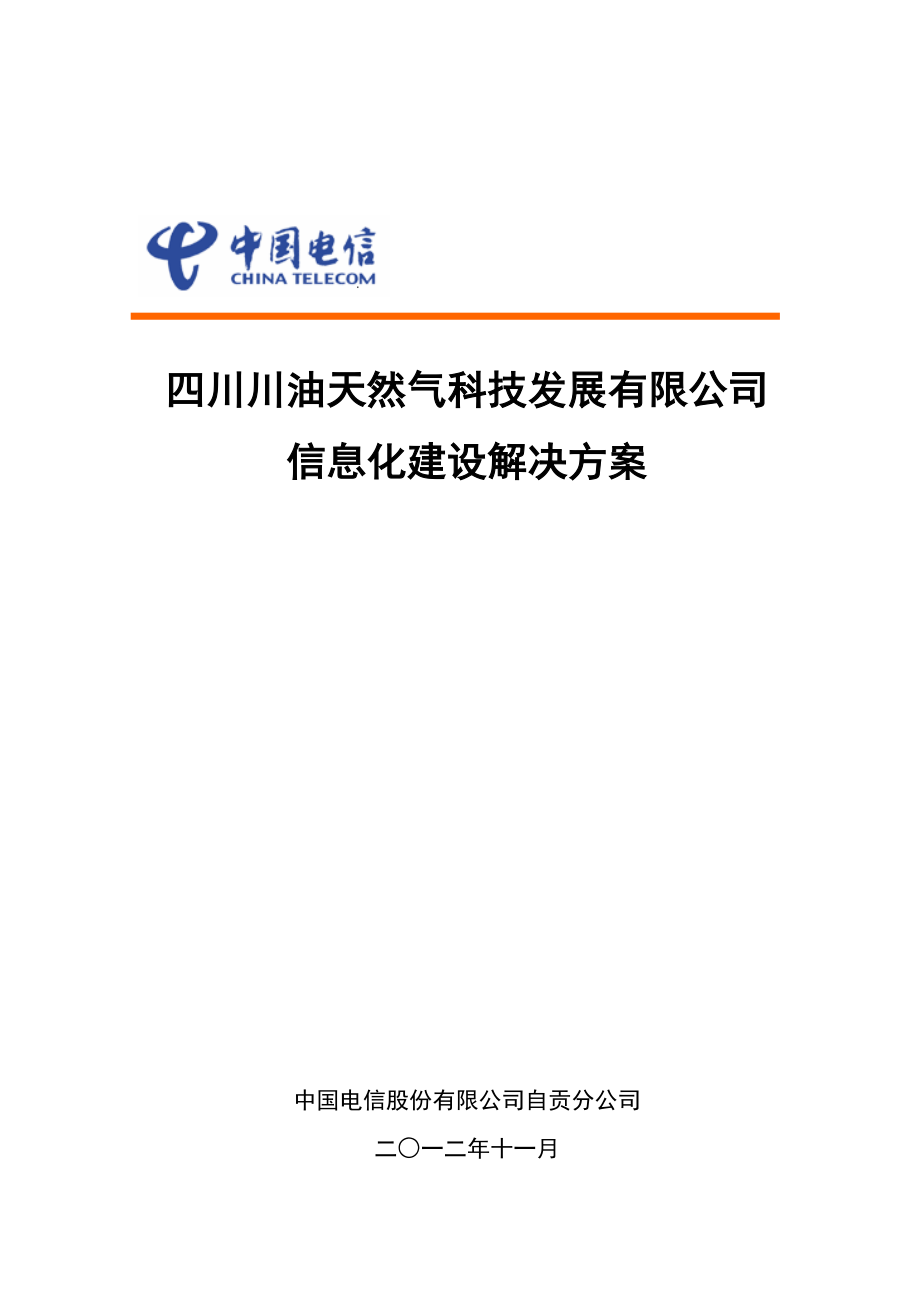 四川川油天然气科技发展有限公司信息化建设解决方案.docx_第1页