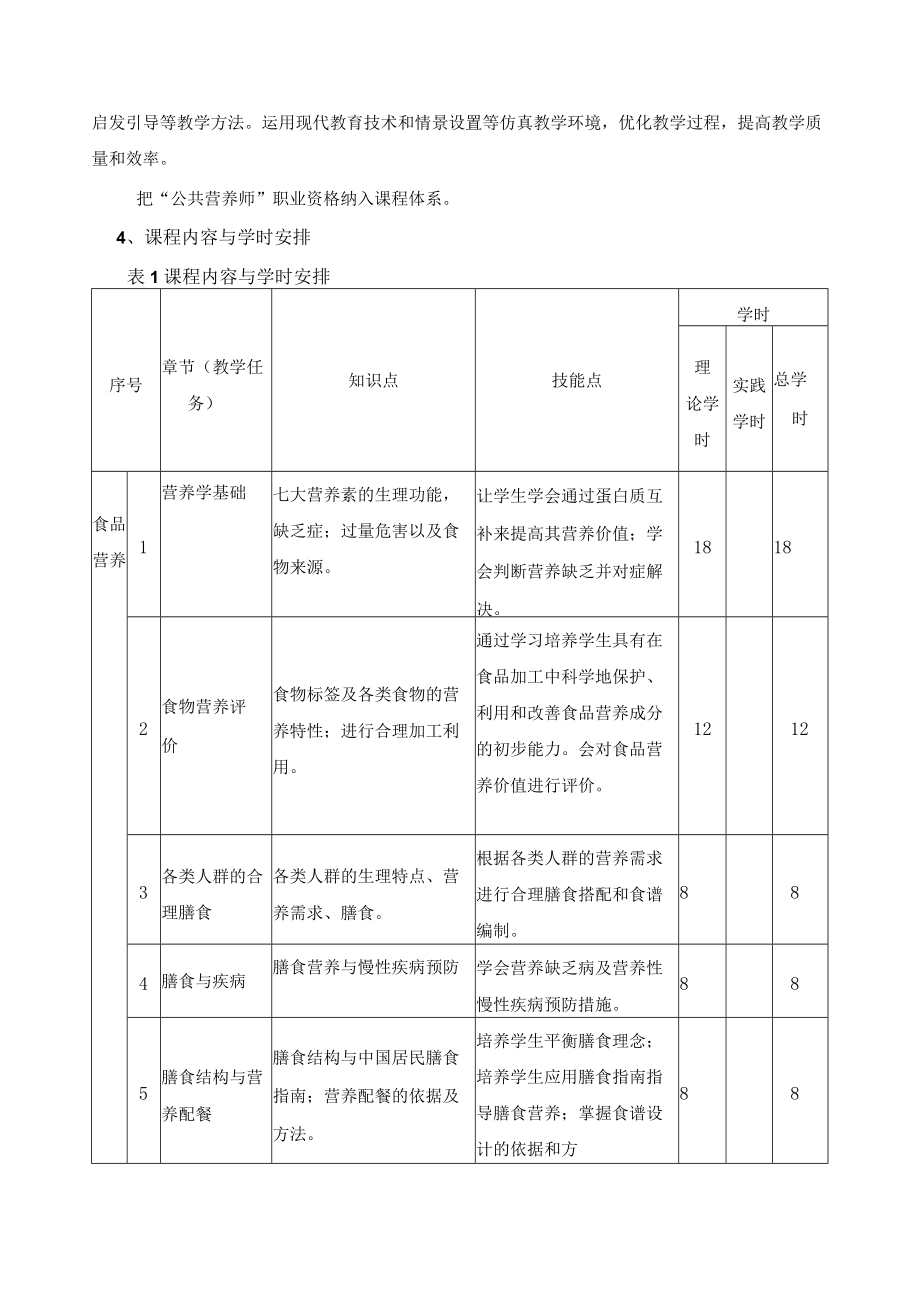 《食品营养与卫生》课程标准.docx_第3页