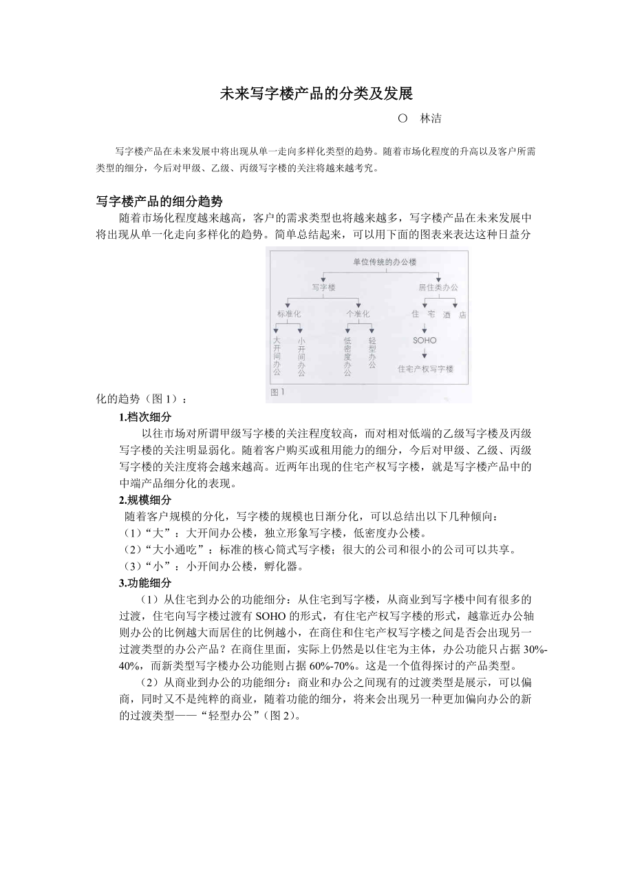 未来写字楼产品的分类及发展.docx_第1页