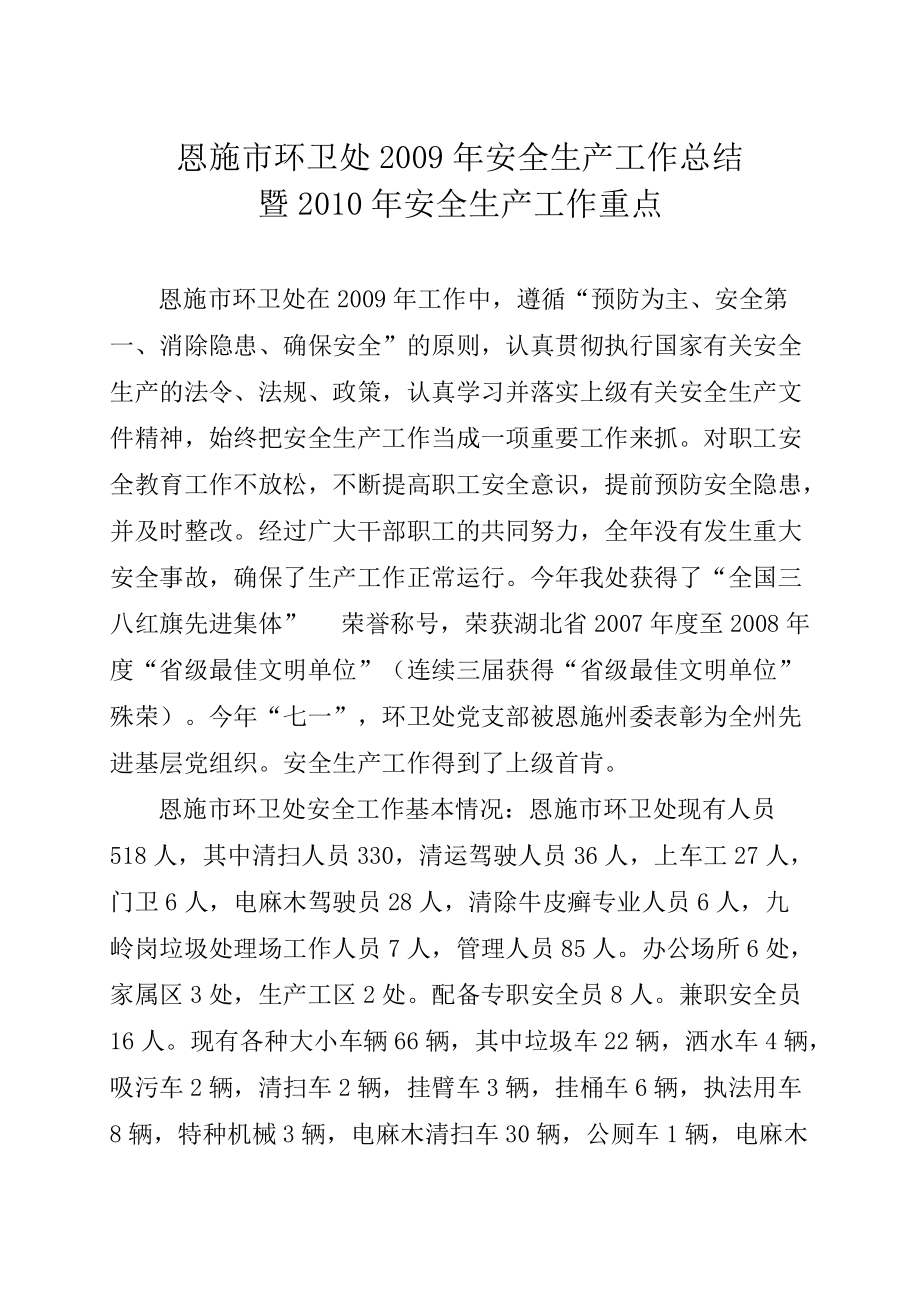 某市环卫处安全生产工作总结暨详细规程.docx_第1页