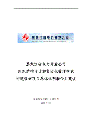 某公司组织结构设计和管理模式构建说明.docx