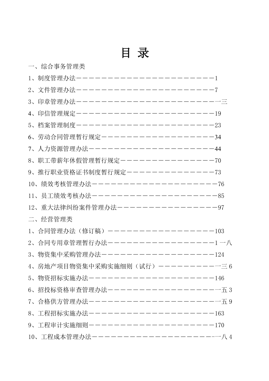 山东某置业集团规章制度汇编.docx_第1页