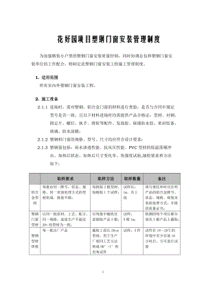 塑钢门窗安装工程管理制度.docx