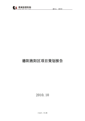 思肯投资--XXXX年德阳旌南区项目策划报告.docx