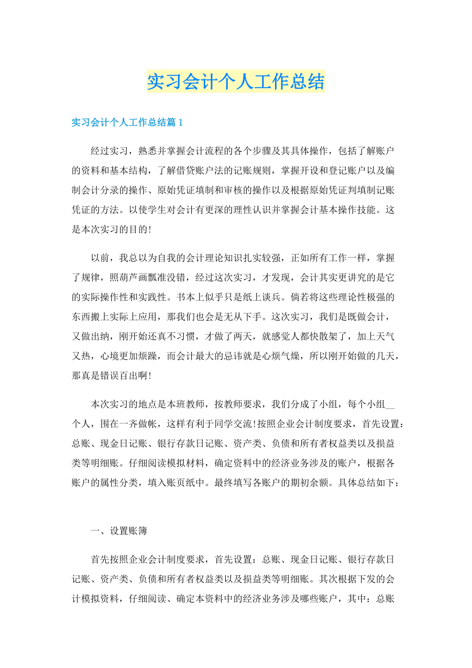 实习会计个人工作总结.doc_第1页