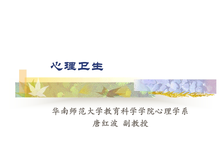 心理卫生(新)课件.ppt_第1页