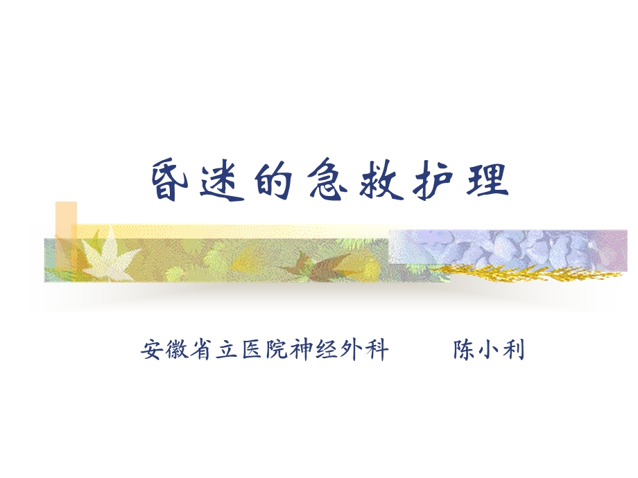 昏迷的急救护理课件.ppt_第1页