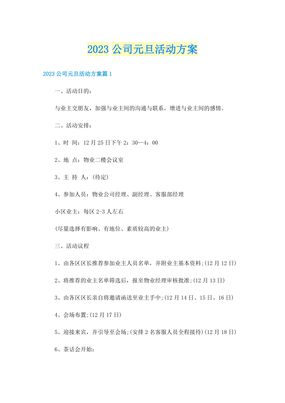 2023公司元旦活动方案.doc_第1页