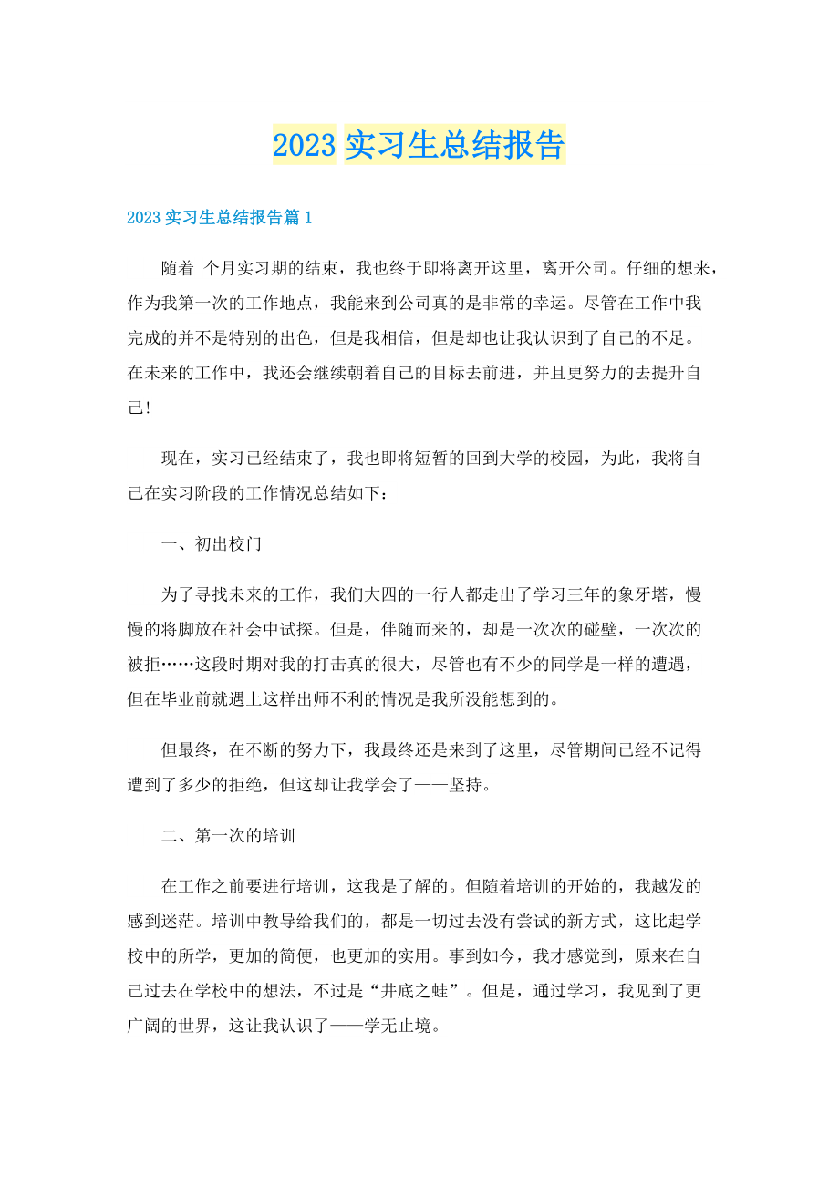 2023实习生总结报告.doc_第1页