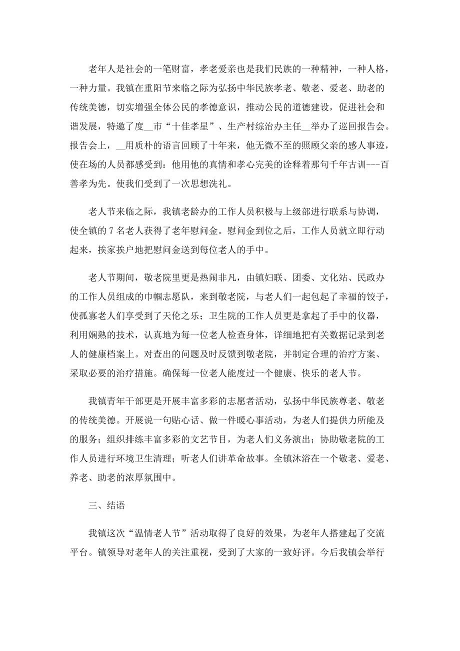 关于敬老院月宣传工作总结报告.doc_第3页