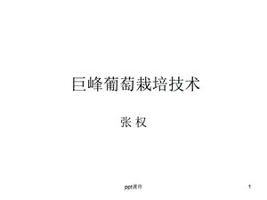 巨峰葡萄栽培技术课件.ppt