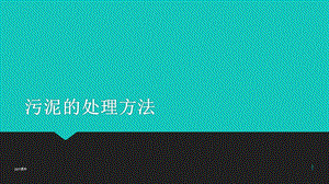 污泥的处理方法课件.ppt