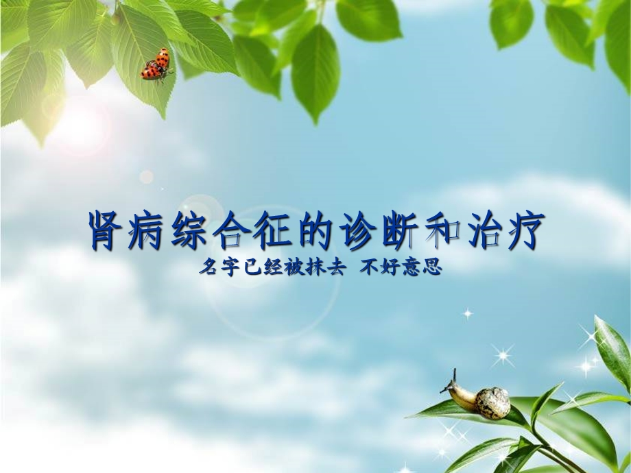 肾病综合征的诊断和治疗课件.ppt_第1页