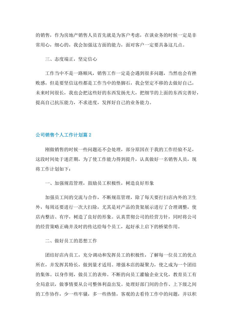 公司销售个人工作计划.doc_第2页