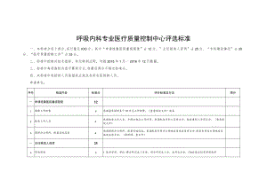 呼吸内科专业医疗质量控制中心评选标准.docx