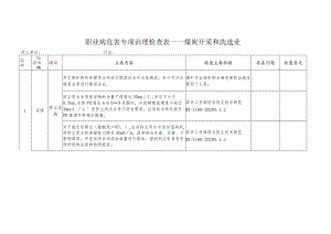 职业病危害专项治理检查表——煤炭开采和洗选业.docx