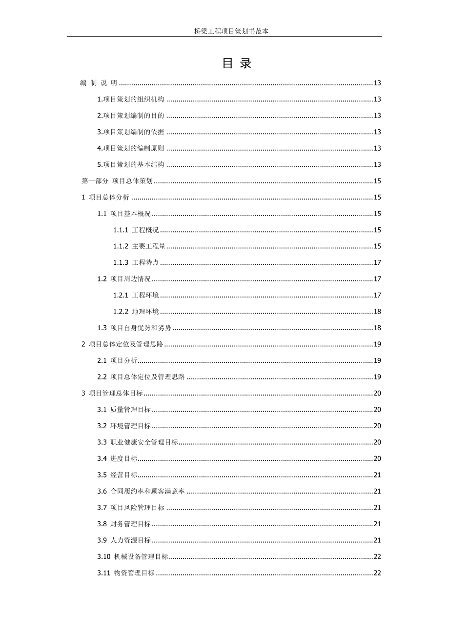 桥梁工程项目策划书范本.docx_第1页