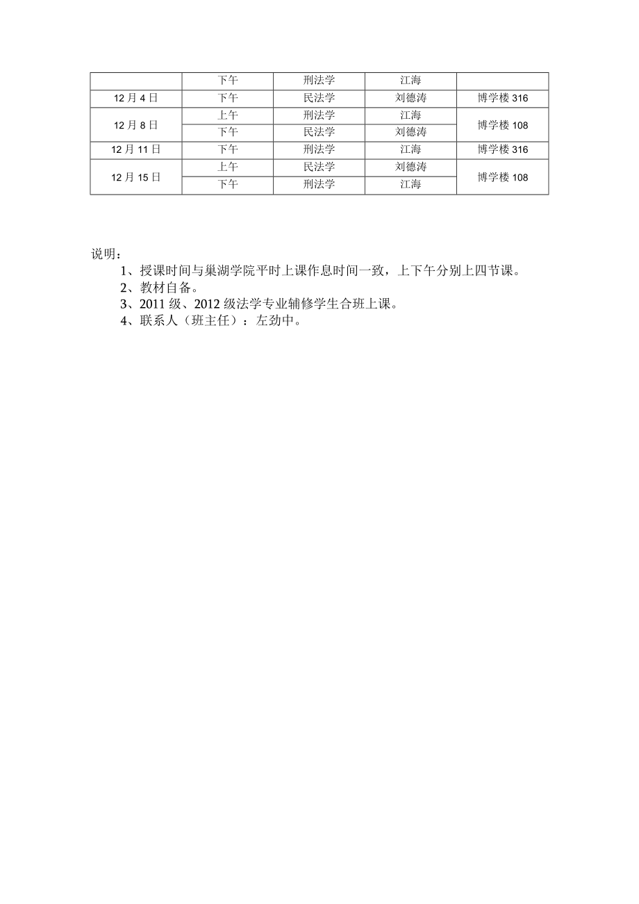 经管法学院法学辅修专业2013-2014学年第一学期课程表.docx_第2页