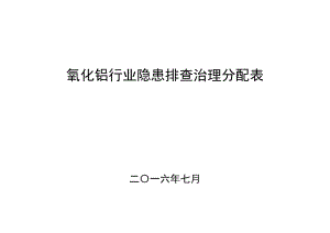 氧化铝行业隐患排查治理分配表.docx