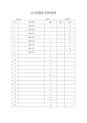 公司受控文件清单.docx