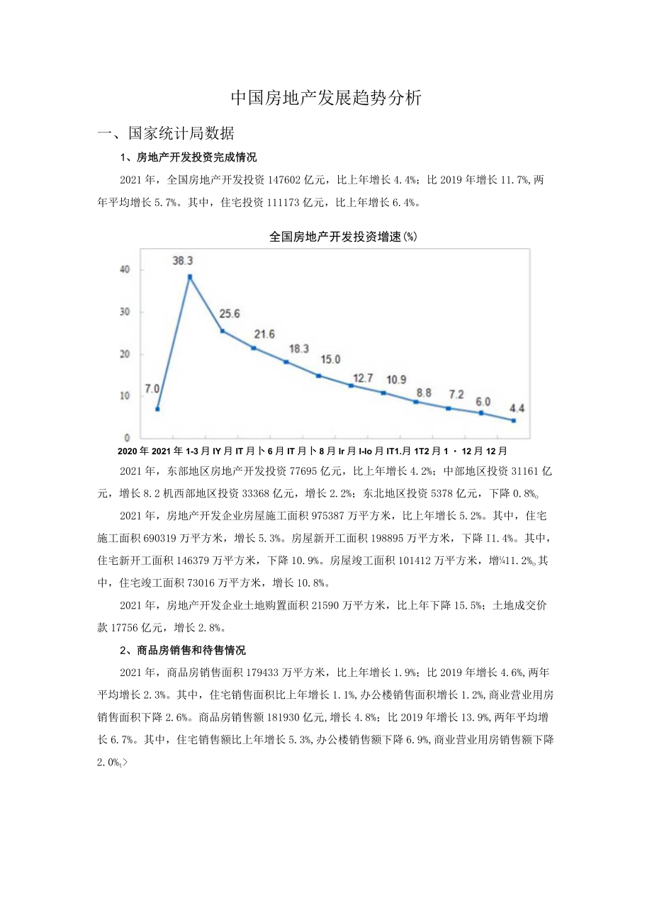 中国房地产发展趋势分析2022.docx_第1页