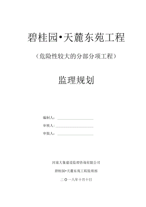 危险性较大的分部分项工程监理规划.docx