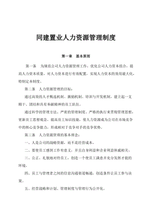 某某置业公司人力资源管理制度.doc