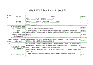 管道天然气企业安全生产管理自查表.docx