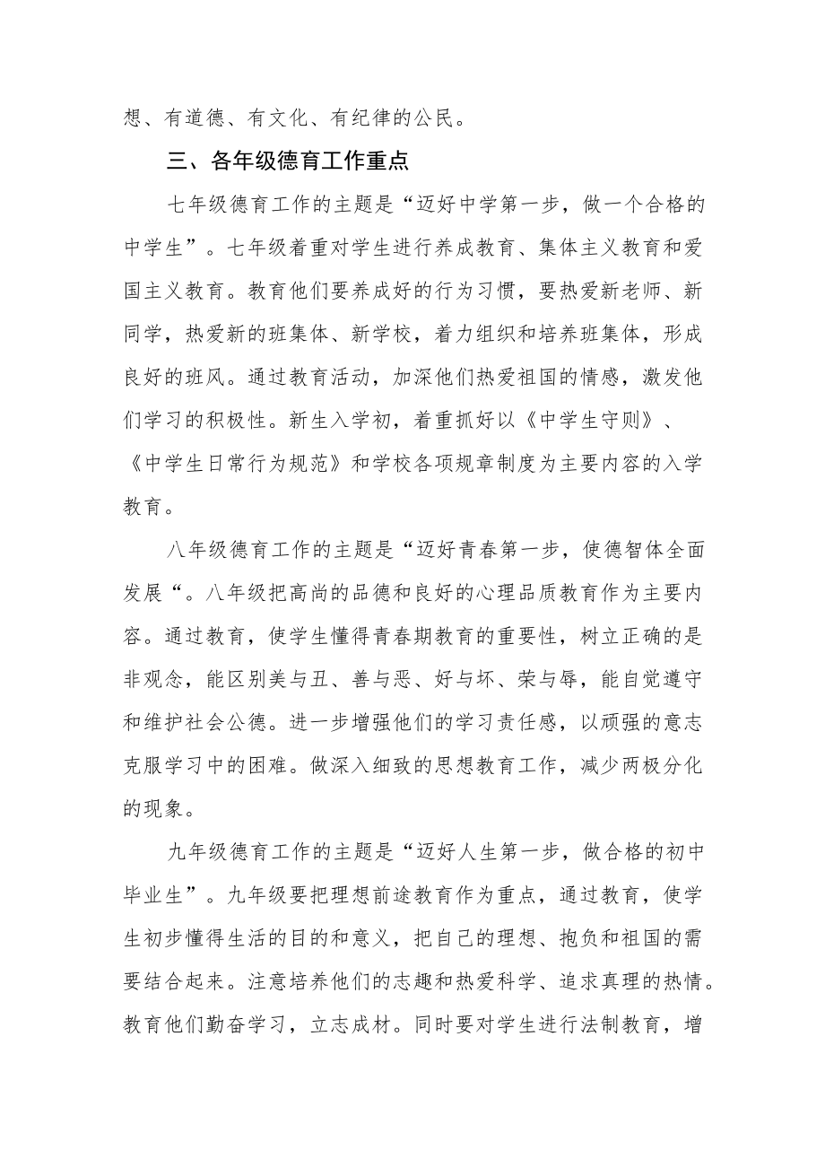 中学德育工作实施计划方案范文合集.docx_第2页