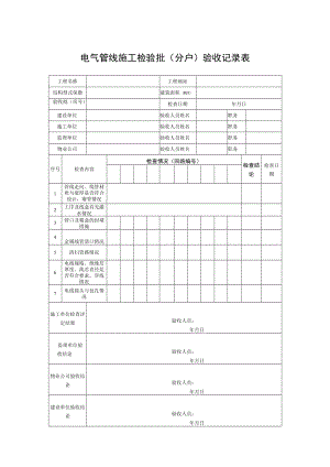 表一电气管线施工检验批分户验收记录表.docx