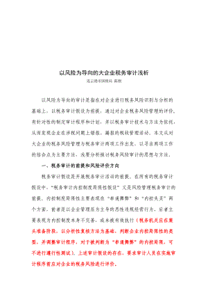 浅析以风险为导向的大企业税务审计.docx