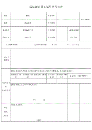 医院新进人员试用期考核表.docx