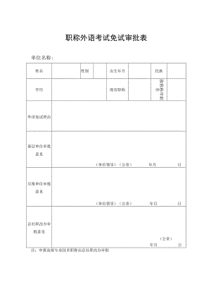 职称外语考试免试审批表.docx