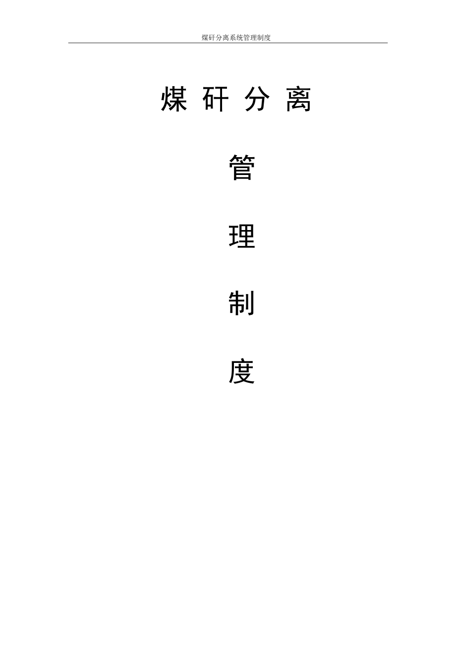 煤矸分离系统管理制度.docx_第1页