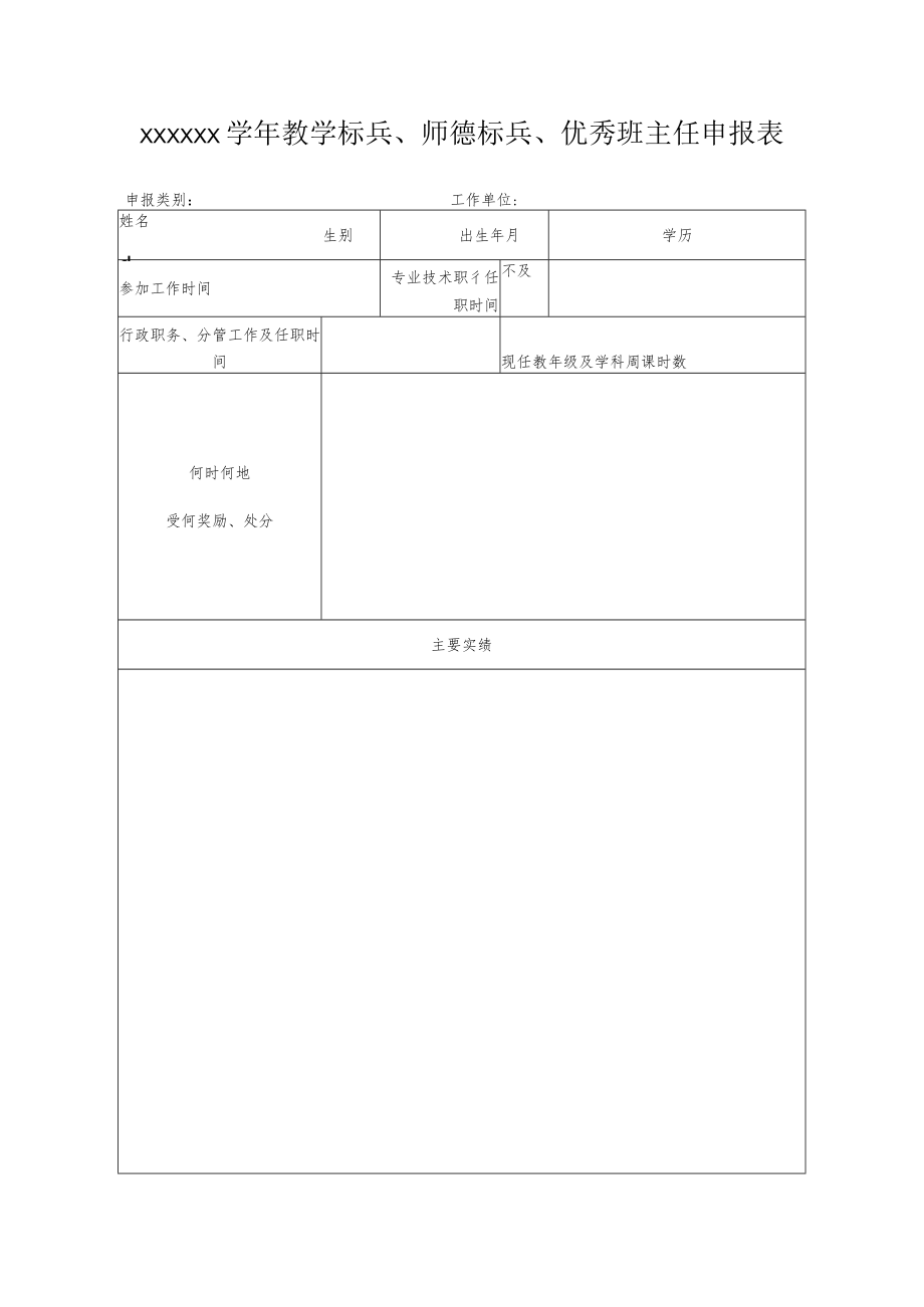 优秀班主任申报表.docx_第1页