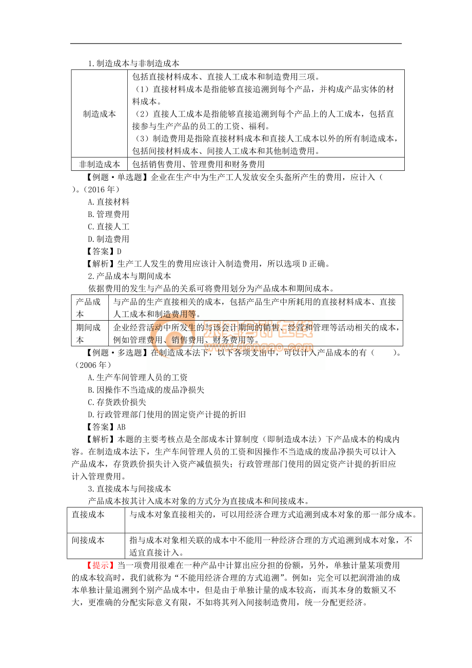 注会财管-基础班-闫华红第十三章产品成本计算.docx_第2页