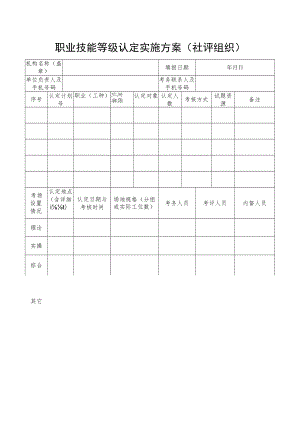 职业技能等级认定实施方案社评组织.docx