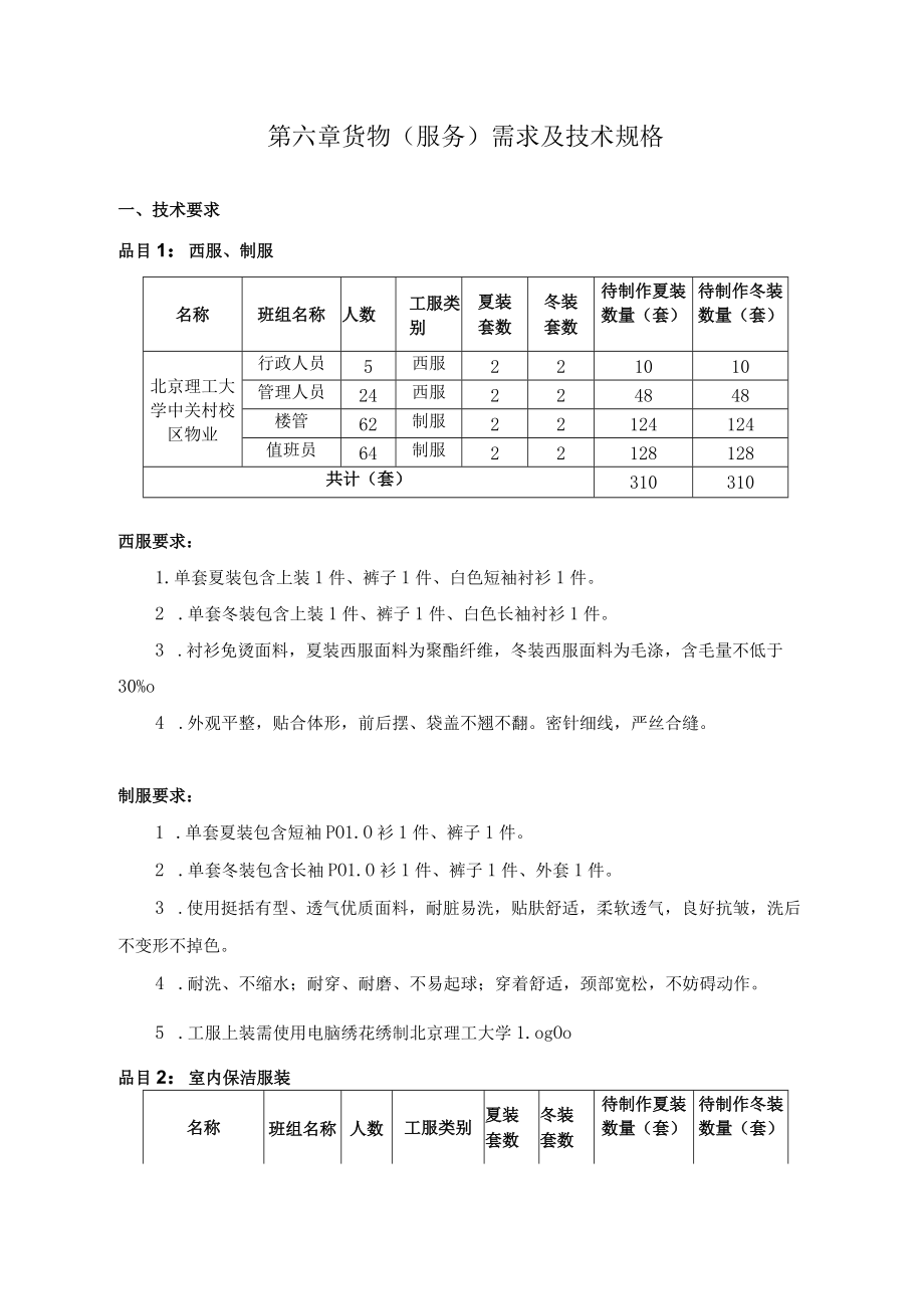 第六章货物服务需求及技术规格.docx_第1页