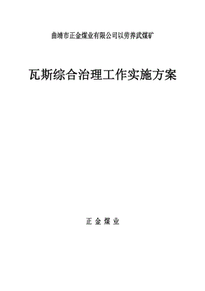 瓦斯综合治理工作实施方案.docx