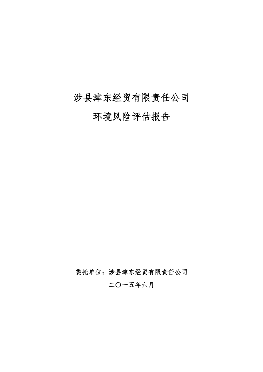 涉县津东经贸有限责任公司风险评估(1)(1).docx_第1页