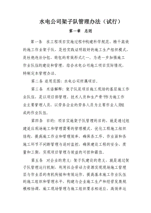 某水电公司架子队管理办法.docx