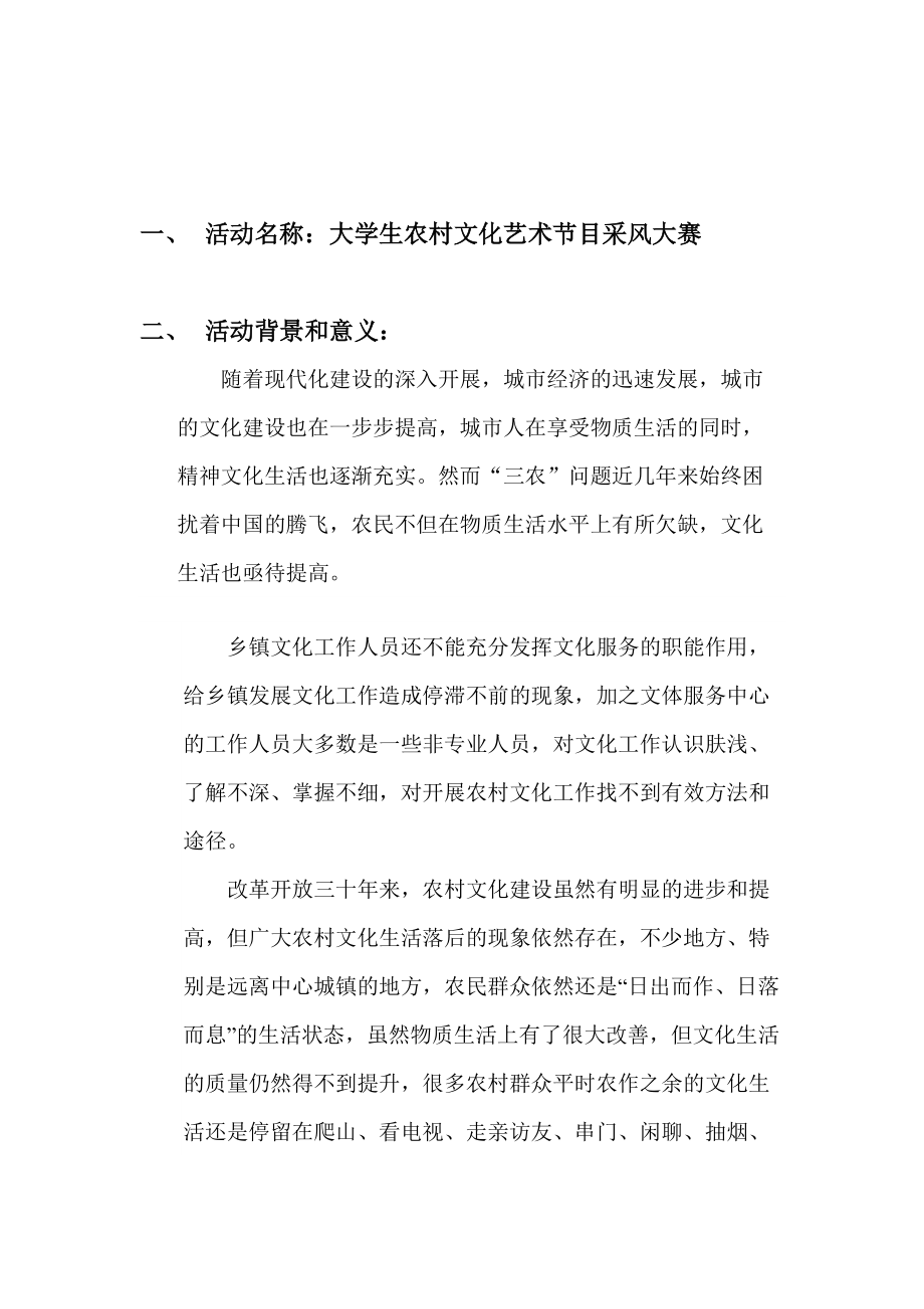 活动策划方案——农村文化艺术.docx_第2页