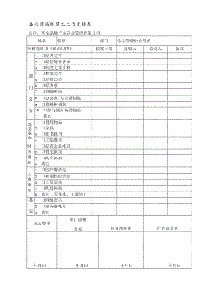 离职工作交接单 员工离(调)职部门内部工作交接单 离职审批表 公司人事离职模板.docx