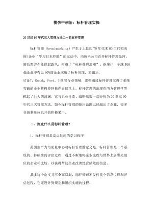 模仿中创新之标杆管理实务.docx